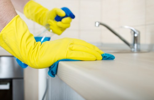 Scheduled cleaning of a Waterloo workplace after business hours